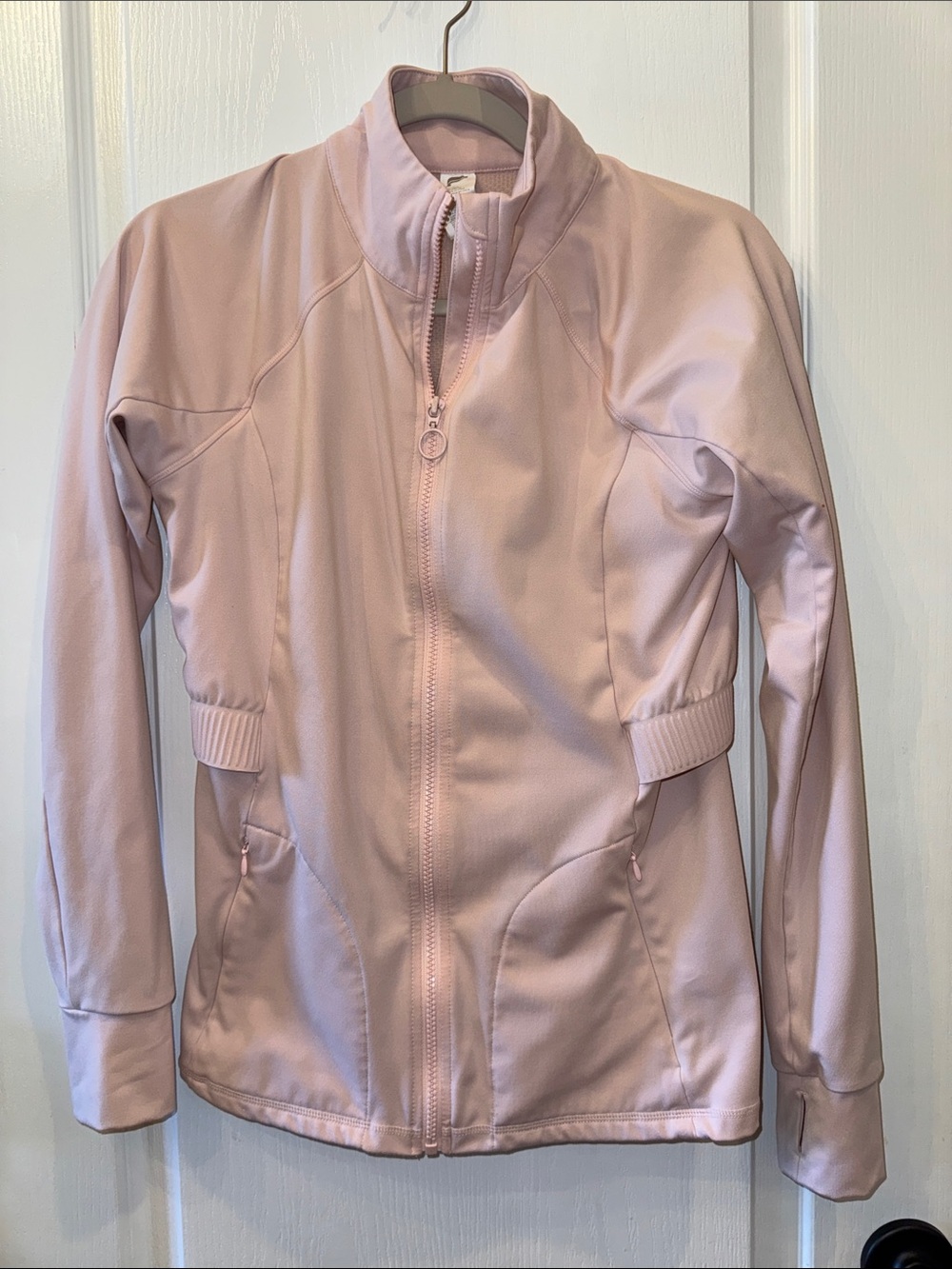 Fabletics Light Pink Full-Zip Athletic Jacket